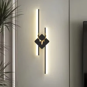 Custom Interior Modern Aluminum Wall Lamp Deer Design Black LED Wall Light for Living Room Bedroom Corridor