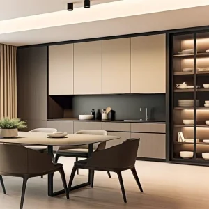 Custom Kitchen Cabinet Anti-Fingerprint Surface Panel for Modern Home Interiors