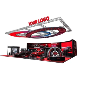 Custom Large Portable Car Exhibition Truss with LED Lights, Floor Mounted