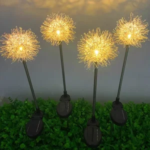 Custom Manufacturer’s Dandelion Solar Aluminum Wire LED Glowing Ball IP65 Rating Garden Lights for Courtyard Lawn and Garden