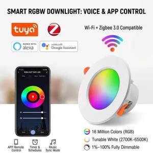 Custom Modern Aluminum Smart Ceiling Light WiFi Zigbee App Remote Control CCT Dimmable Indoor LED Light