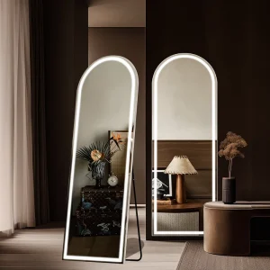 Custom Modern Home Lamp Smart Mirror with Light Full Length Body Light Living Room Mirror Bedroom Stand Floor Arch LED Mirror