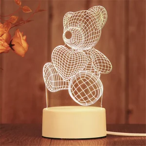 Custom Personalized Photo Creative 3D Acrylic Table Desk Base Christmas Lamp Kids Room Decor LED Night Light Lamp