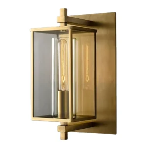 Custom Postmodern Wall Sconce American Style Copper Wall Lamps with E26 Iron Glass Art Home Decoration