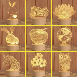 Custom Sleeping Lamparas Veilleuse Decoration Luz Noturna Ilusoria 3d Acrylic lumineux De Chambre Led Lamp Light