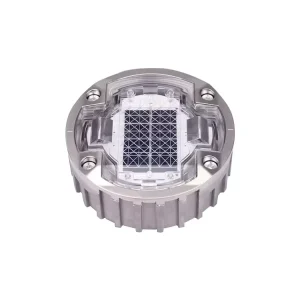 Customised Outdoor IP68 Waterproof Solar Road Stud Shank Metal Reflective Cat Eye 4 Color LED Lights Smart Flashing LiFePO4