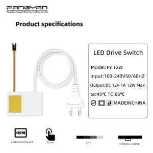 Customizable 100 245V 35mm Penetrable Wood Panel Touch Sensor LED Dimmer 12V 1A 12W Control Inductive Switches for Light Control