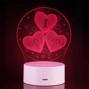 Customizable LED 3D Color-Changing Standing Acrylic Night Light, 16-Cat Anime Design