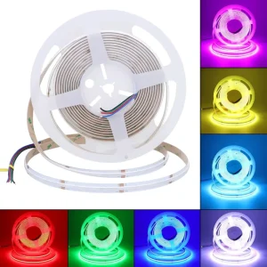 Customizable Waterproof IP65 IP67 IP68 576Led M 12V 24V Cob RGB Led Strip Light 5mm 8mm 10mm Tira Led Cob