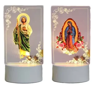 Customized 3D Acrylic Night Lamp North America Mexico San Judas Tadeo Virgin Guadalupe God Character LED Plug In Touch Control