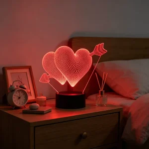 Customized Acrylic 3D Illusion LED Night Light Sweet Heart Anime Lamps Modern Sensor LED Table Desk Lamp Acrylic Smart Decor
