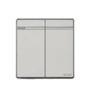 Customized Big Plate Silver 2 Gang Electrical Wall Switch