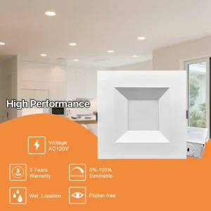 Customized Dimmable 4 Inch 6 Inch 6W 9W 12W Recessed Round or Square LED Panel Downlight