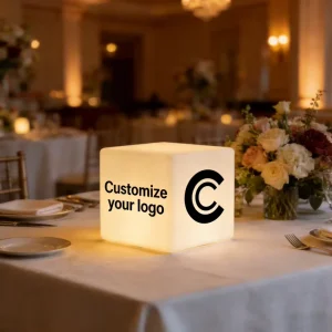 Customized Free Logo Light LED Cube Night Light with Remote Control Led Cube LED Table Lamp for Patio Restaurant Cafe Club Decor