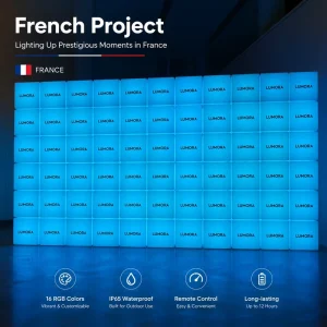 Customized LED Cube Wall Light with Remote Control for Indoor Outdoor Exhibition Decoration and Bars