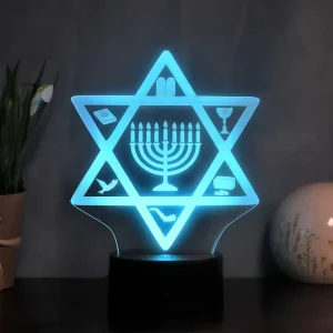 Customized LED Night Light Perfect Gift for Jewish Hanukkah Night Light Decorative Light Smart Light