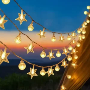 Customized LED Star String Lights Christmas Garland Powered Wedding Party Curtain String Fairy Lamps for Home Garden Decor