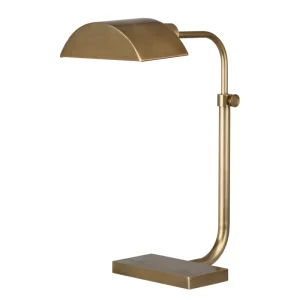 Customized Mid century Metal Design Desk Lamps American Retro Aged Brass LED Table Lamp for Office Desk