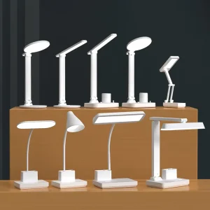 Customized Rechargeable Battery Powered Plastic LED Study Desk Table Lamp Touch Control Dimmable Foldable for Office Living Room