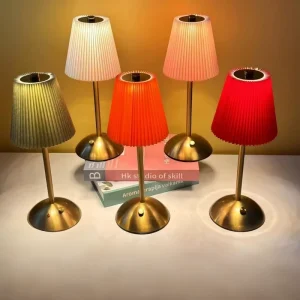 Customized Rechargeable Dimmable Cordless Fabric Shade Desk Lamp LED Night Lamp for Living Room Bedroom Bar