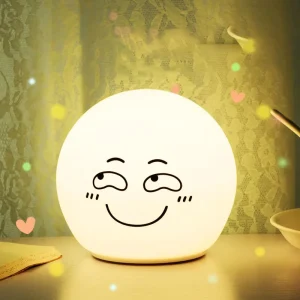Cute Ball Type LED Modern Baby Room Touch Nursery Lamp Small Silicone Night Light for Kids