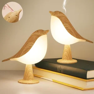 Cute Bird Small Desk Lamp Cordless LED Night Light with 3 Color Modes Touch Sensor Rechargeable Kids Bedside Table Lamp