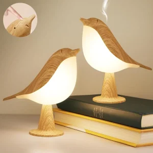 Cute Bird Small Desk Lamp Cordless LED Night Light with 3 Color Modes Touch Sensor Rechargeable Kids Bedside Table Lamp