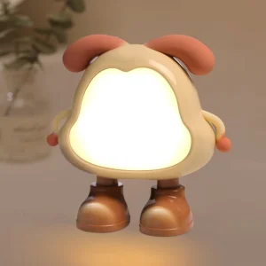Cute Dog Eyes Protection LED Small Table Light Kids Baby Children Nursery Bed Room Decoration Rechargeable RGB Night Lamp