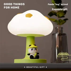 Cute Kids LED Night Light Unique Mushroom Design Touch Rechargeable Battery Dimmable Bedroom Table Lamp Home Atmosphere Decor