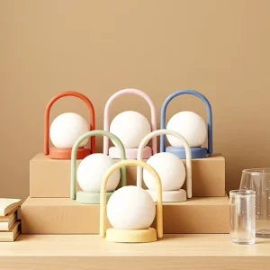 Cute LED Table Lamp Rechargeable Bedside Night Light Dimmable Tap Control Lamp for Bedroom Living Room Home Decoration