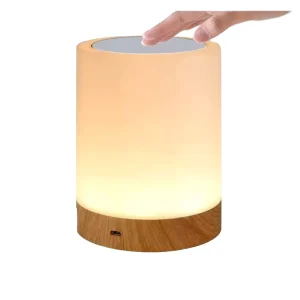 Cylinder Touch Control Adjustable Brightness ABS European Design RGB LED Night Light Table Bedside Decorative Atmosphere Bedroom