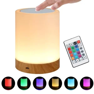 Cylinder Touch Control Adjustable Brightness ABS European Design RGB LED Night Light Table Bedside Decorative Atmosphere Bedroom