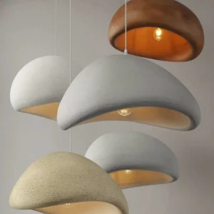 D30CM Retro Wabi-Sabi European Polyethylene LED Ceiling Light for Corridor Bedroom