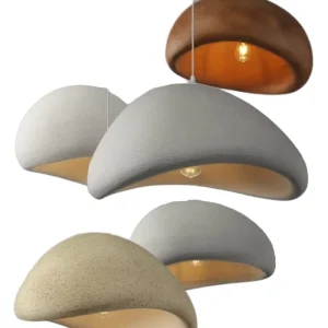 D40CM Wabi-Sabi Japanese Iron and Polyethylene Ceiling Light, IP65, AC