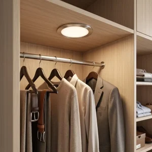 D60MM DC12V Ultra Thin LED Cabinet Puck Light for Bedroom with 3 Light Tones
