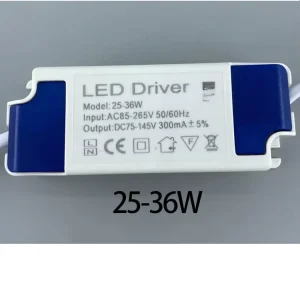 DC 12-80V Constant-Current LED Driver Power Supply for Spotlights, Ceiling Lights, and Downlights, 25-36W