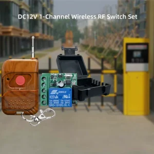 DC 12V 1-Button Wireless RF Rolling-Code Remote Control Switch for Barrier Gates and Electric Garage Doors, 150m Range
