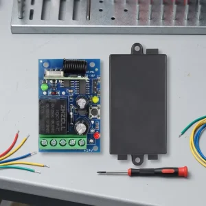 DC 12V 1-Channel 315/433MHz RF Remote Control Switch, 10A, Learning Code, 10-100m Range