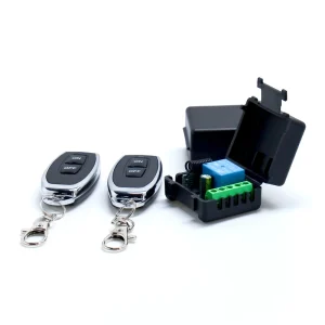 DC 12V 1-Channel RF Relay Receiver Module with 2 Transmitters and Learning Code