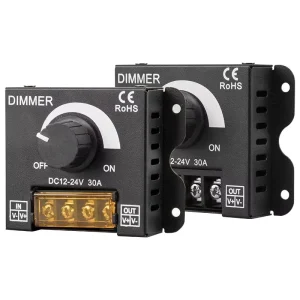 DC 12V 24V 30A PWM Knob Brightness Controller LED Light Strip Dimmer Single-Color LED Light