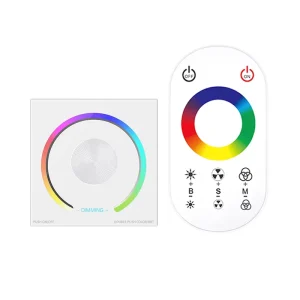 DC 12V/24V 6A/CH RGB Constant-Voltage Strip Light Controller Single or Dual Knob LED Dimmer Touch Panel 30m Range 384W Load