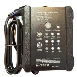 DC 12V 65W PWM 5.4A Outdoor Low Voltage Transformer with Timer, Photocell Sensor, and Landscape Lighting