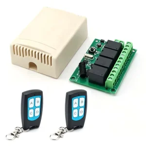 DC 24V 4CH 433MHz Wireless Remote Control Switch 2 Transmitter DIY Replace Parts Tool Kit for Smart Home System (7 10m Range)