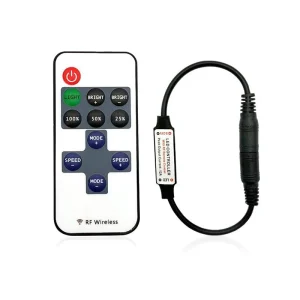 DC 5-24V RF11 Monochrome LED Strip Light Controller Dimmer with Remote Control for Room and Bar Decoration