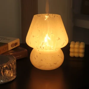 DC 5V Dimmable Bed Lamp Night Light Glass Mushroom Table Lamp Mood Light Led With Knob Switch