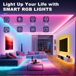 DC12V 24V 5050 Smart RGB LED Strip Light Kit 60 LED WiFi Tuya App Remote Control Color Changing for Home Hotel