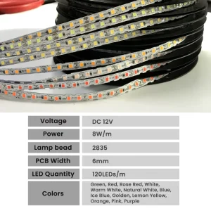 DC12V 2835 SMD S Shape LED Strip 6mm Width Bendable 120LED m DIY Neon Sign Letter IP20 Rated Dimmable Foldable Light String Lamp