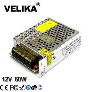 DC12V 5A 60W Switching Power Supply AC100-240V to DC12V SMPS for CNC, CCTV, 3D Printer and LED Lamps