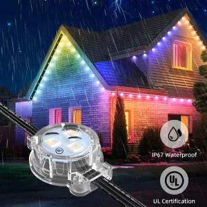DC12V Addressable RGBWIC Christmas Pixel LED Light IP67 Waterproof Permanent Outdoor Light