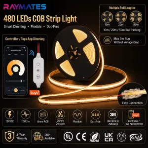 DC12V Cob Led Strip Performance Easy Installation Durable Tape for Household Interior and Engineer Lighting Cob Led Strip Light